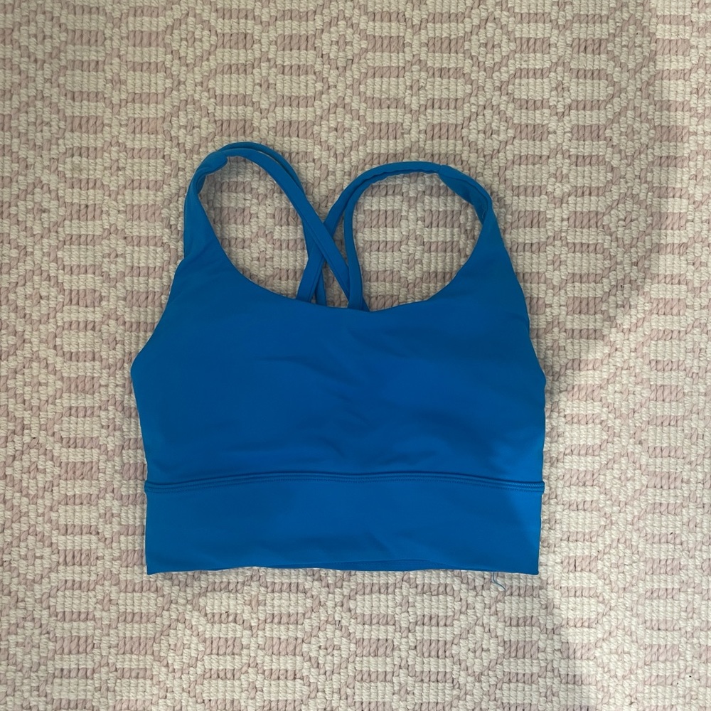 Lululemon Energy Longline Bra in Light Blue